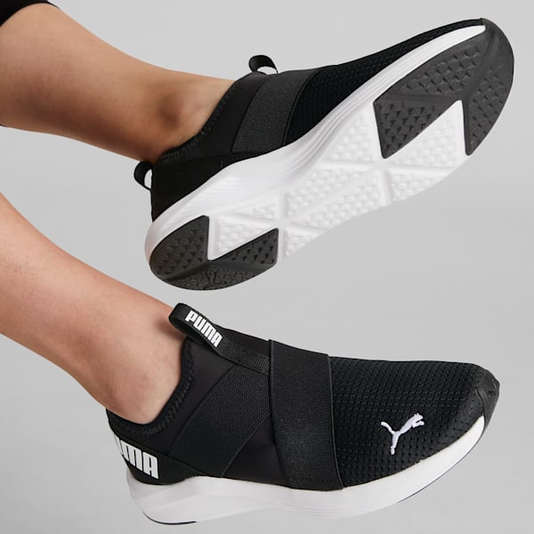 Zapatos de entrenamiento sin agujetas Prowl para mujer, Puma Black-Puma White, extralarge